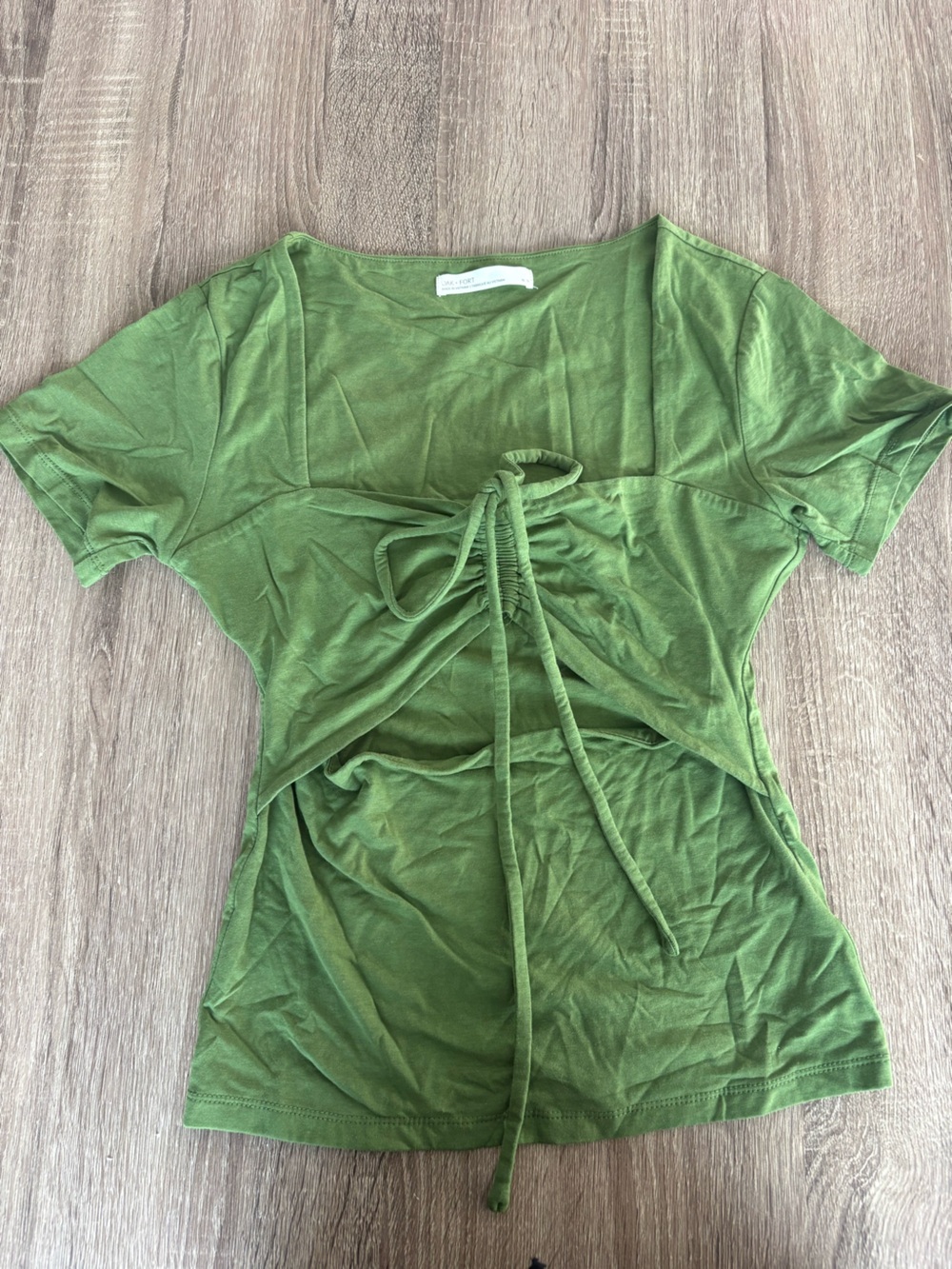 OAK + FORT Olive Green Casual Tee Dress